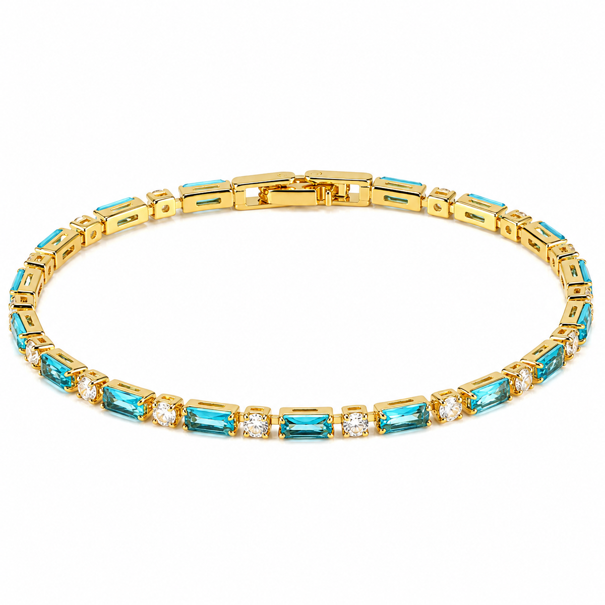 The Gold Jasmine Blue Tennis Bracelet