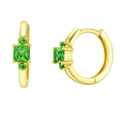 The Gold Venus Green Hoops