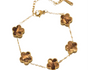 The Gold Hazel Brown Amara Flower Bracelet