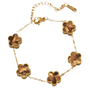 The Gold Hazel Brown Amara Flower Bracelet