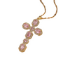 The Pink Gold Sparkling Cross Necklace