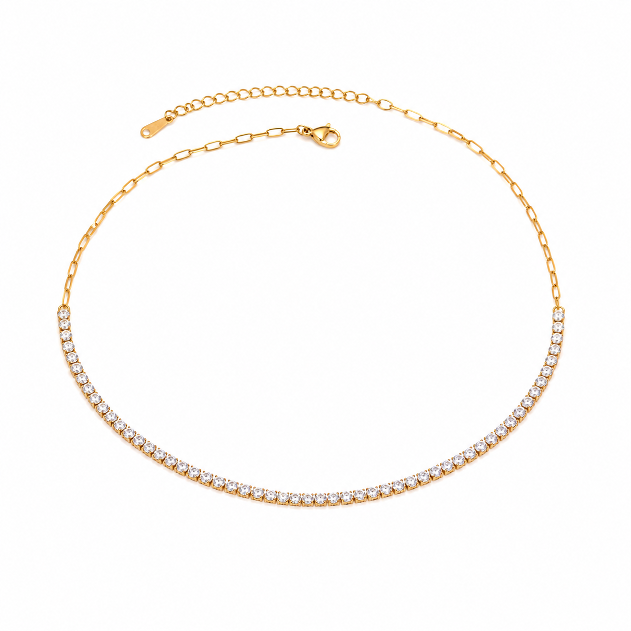 The Golden Hour Dainty Tennis Chain Necklace
