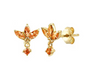 The Golden Orange Flower Drape Stud Earrings