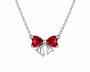 The Silver Ruby Red Ribbon Bow Grace Pendant Necklace