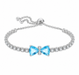 The Silver Icy Blue Bow Grace Tennis Bracelet