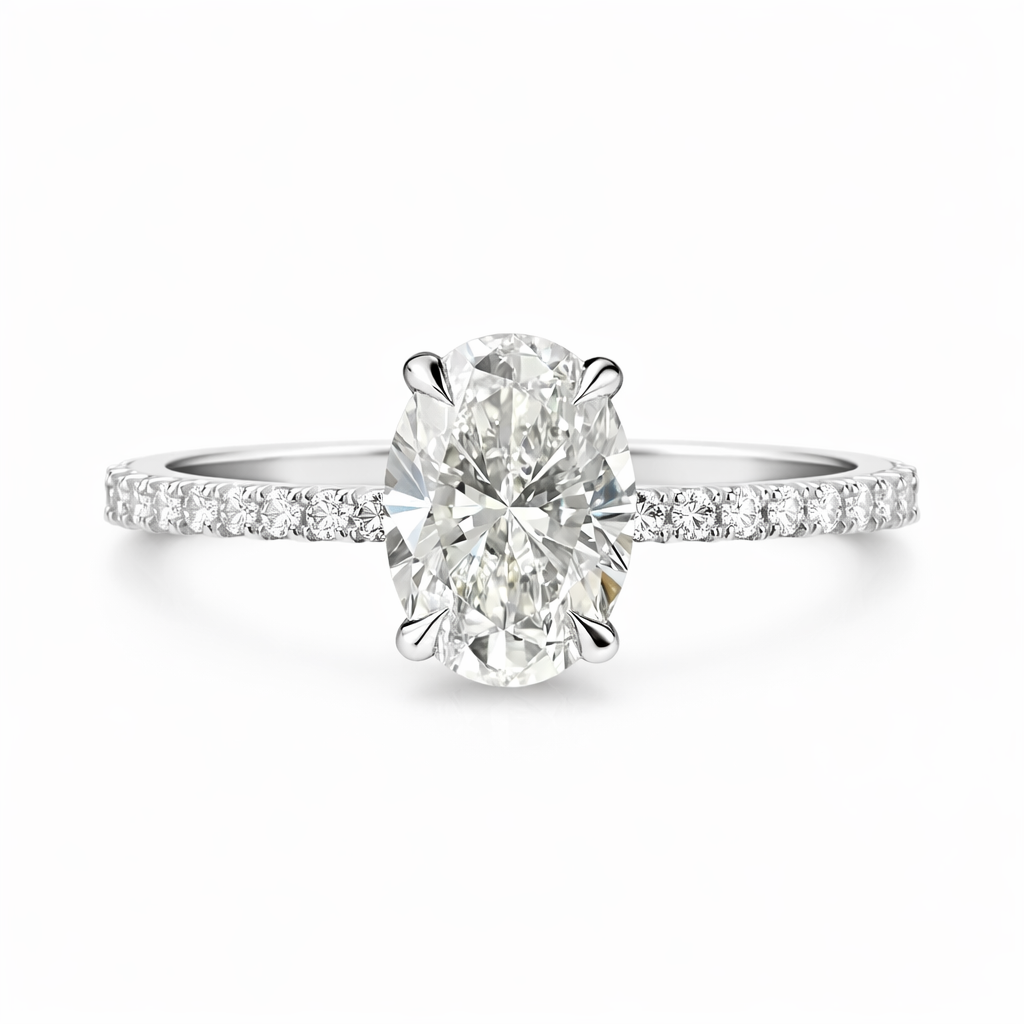 The Silver Sparkling Everlight Oval Solitaire Ring
