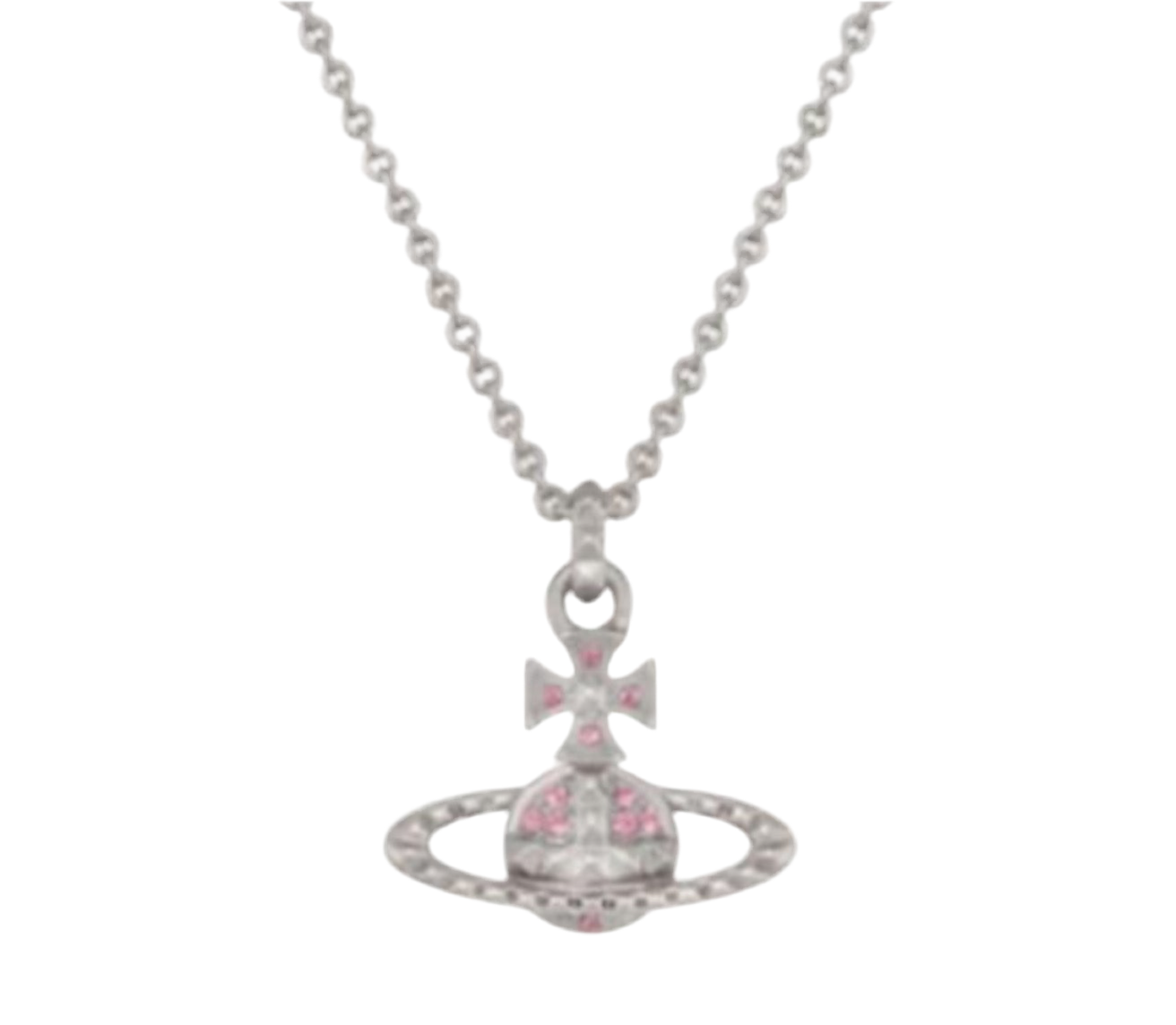 The Silver Sparkling Rosé Planet Necklace
