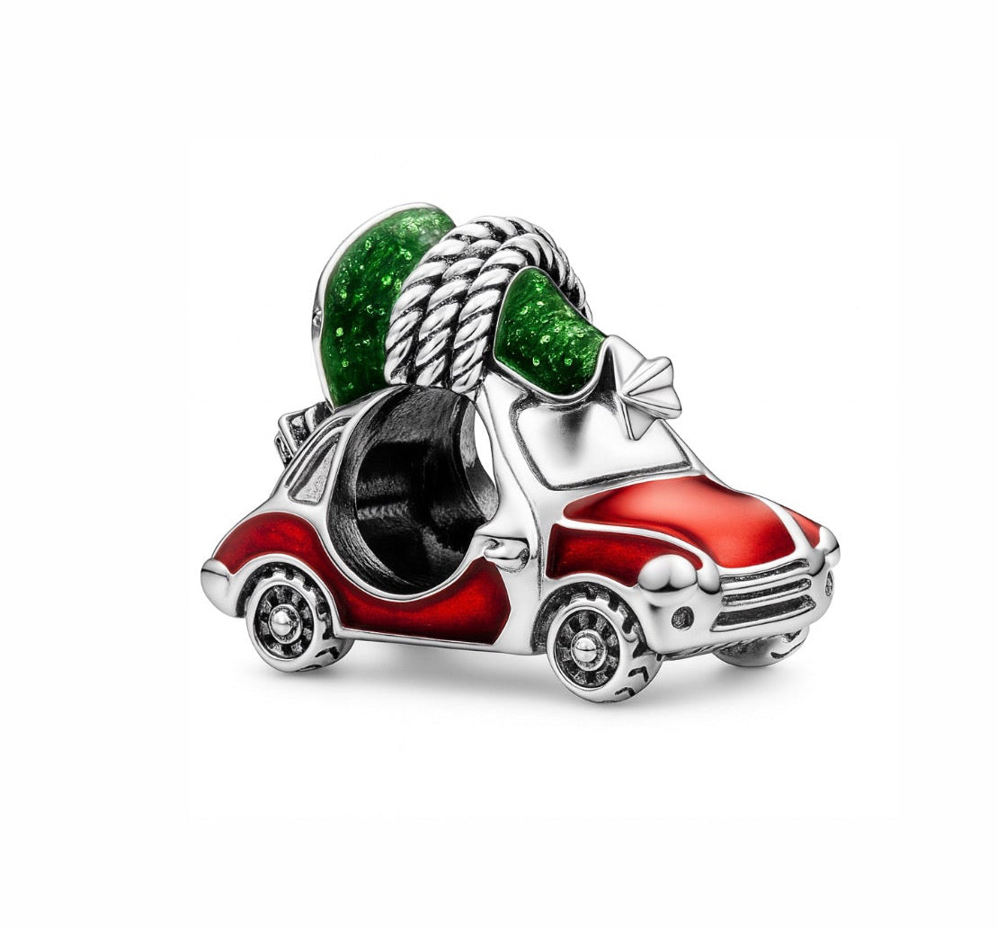 The Silver Christmas Eve Drive Charm