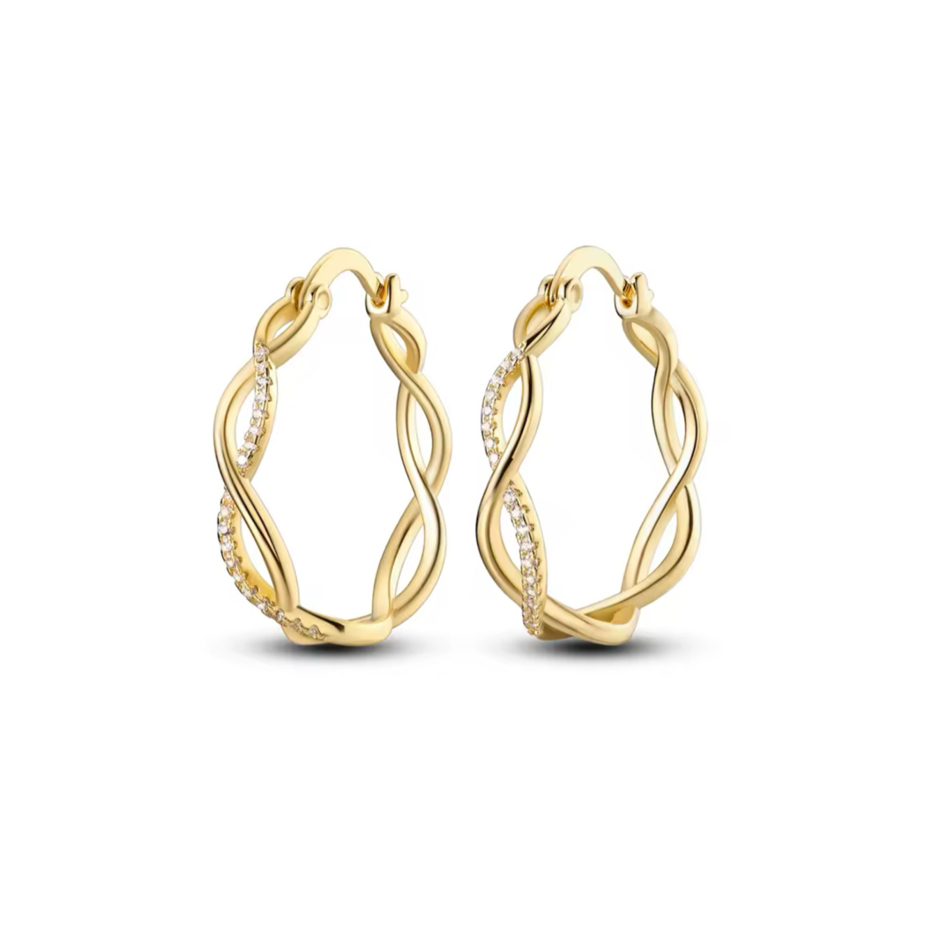 The Gold Lustrous Infinity Hoops Earrings