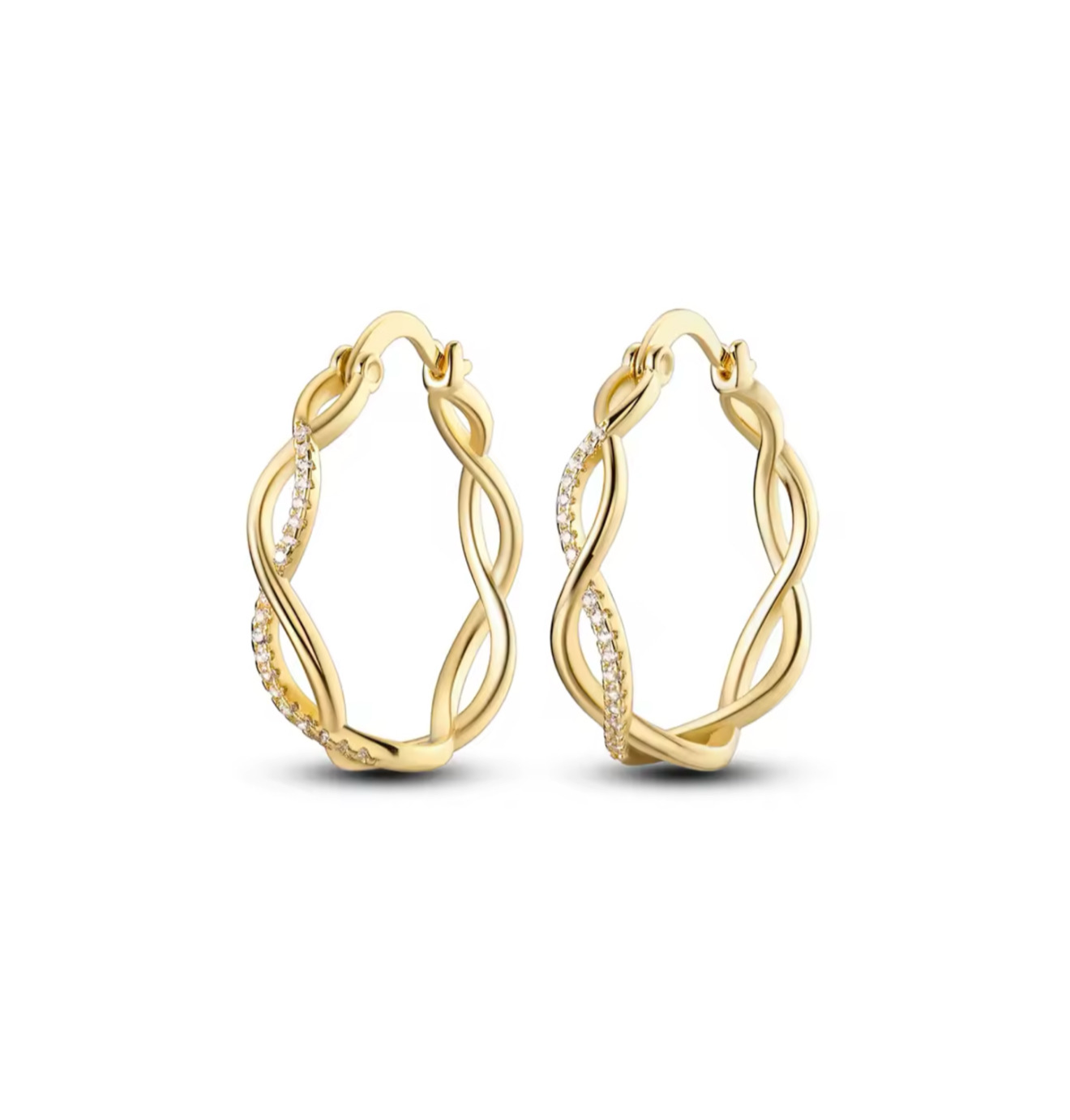 The Gold Lustrous Infinity Hoops Earrings