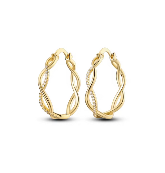 The Gold Lustrous Link Hoop Earrings