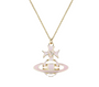 The Gold Bubblegum Pink Planet Necklace