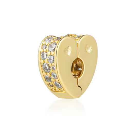 The 18k Gold Plaited Dreaming Of Love Safety Clip Stopper Charm (PRE-ORDER)