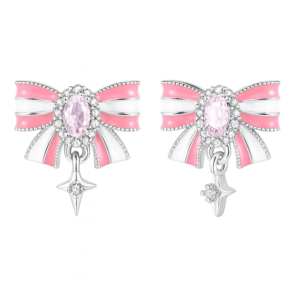 The Silver Sugarplum Ribbon Earrings