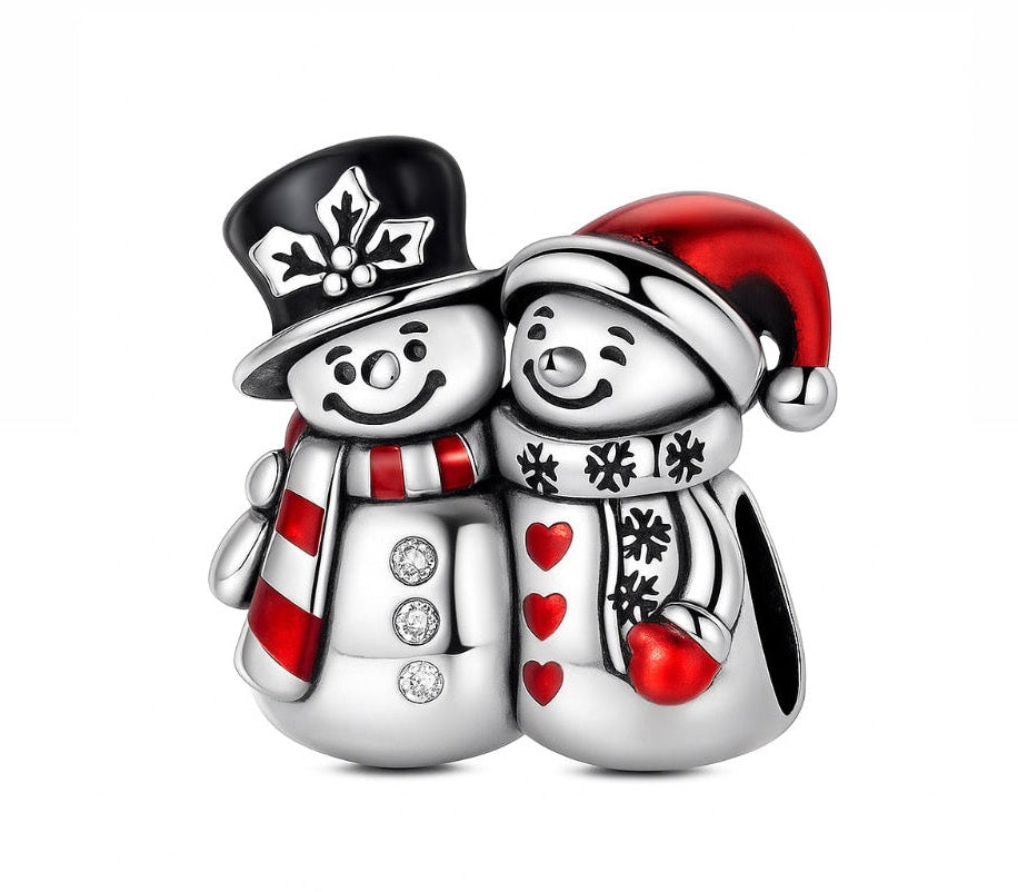 The Silver Snowman Love Story Charm