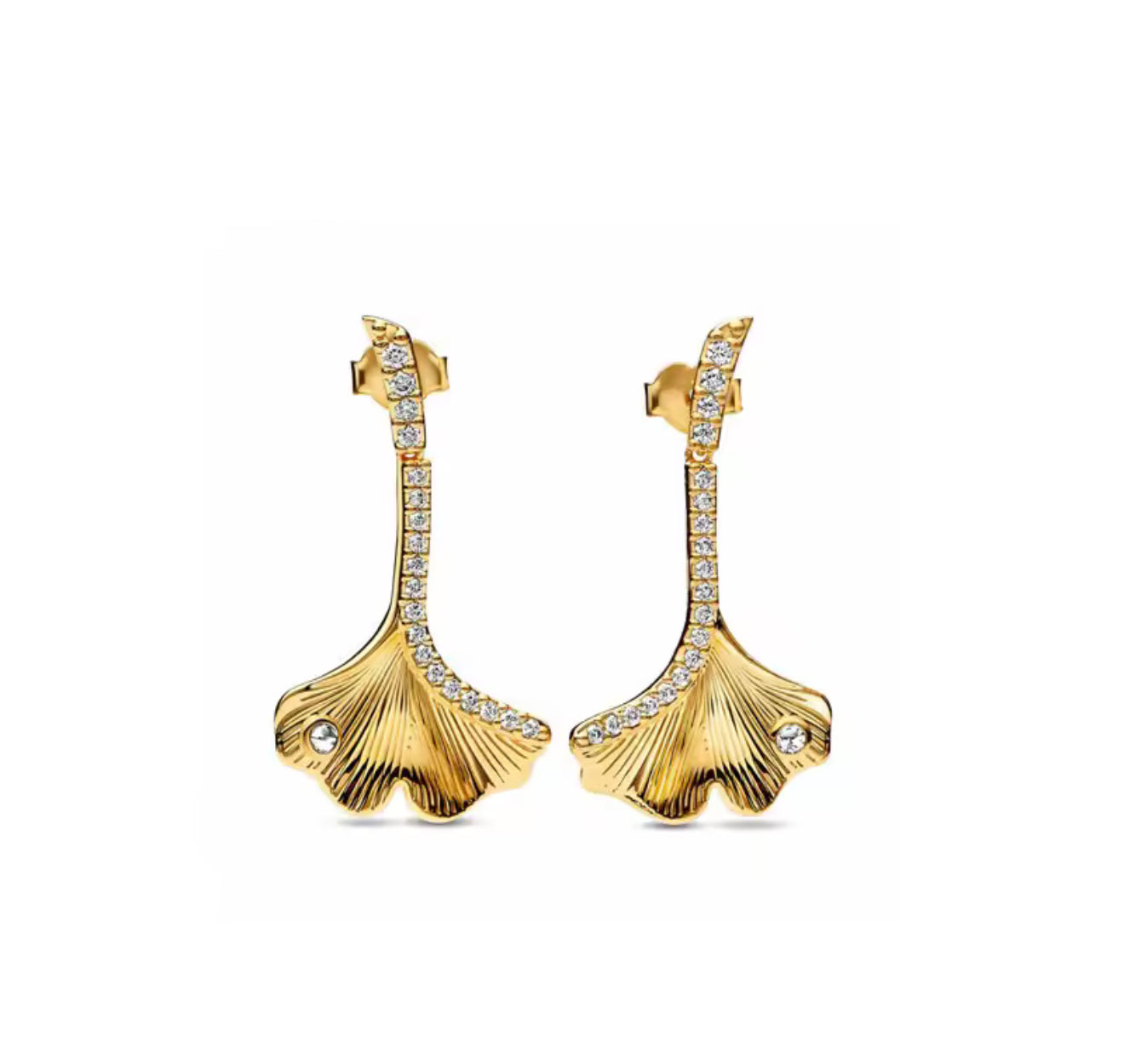 The Gold Drape Leaf Earrings