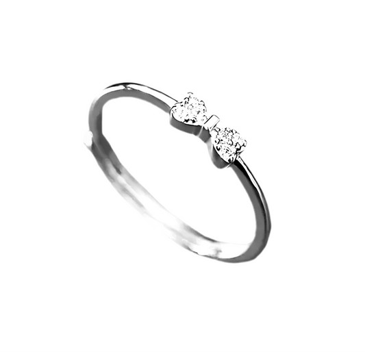 Silver Serene Bow Ring