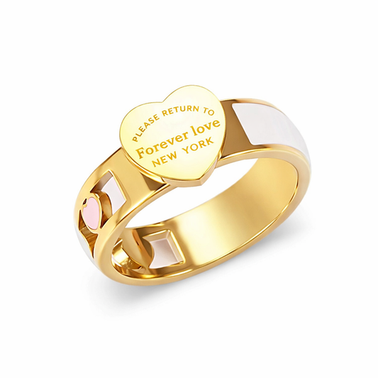 The Gold Hearts Of New York Ring