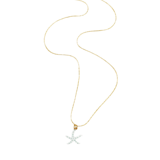The White & Turquoise Marine Starfish Necklace