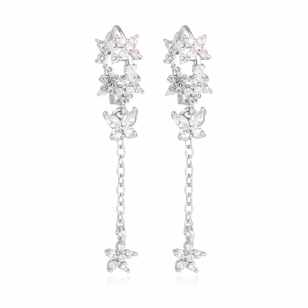 The Silver Lilia Pink Flower Butterfly Bloomdrop Huggies