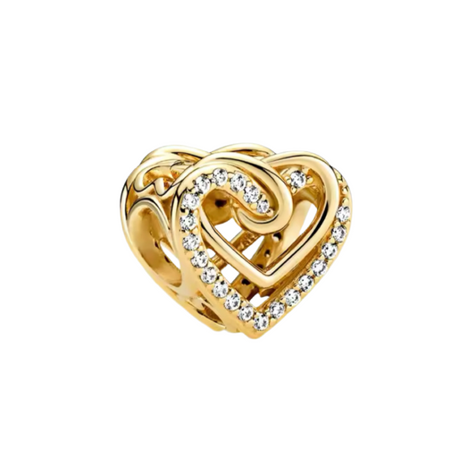 The Golden Stardust Heart Charm