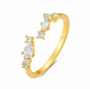 The Gold Minimal Encrusted Sparkle Adjustable Ring