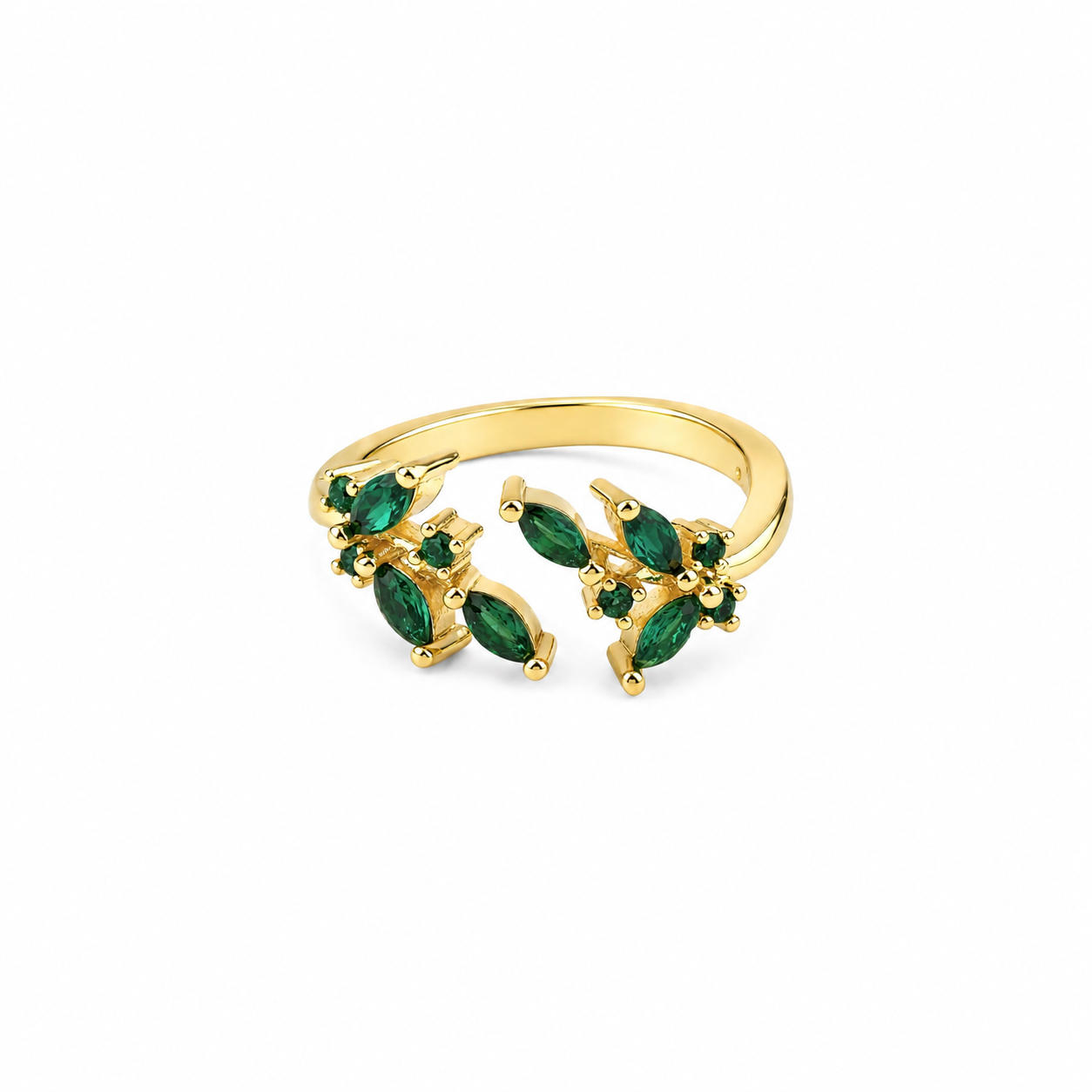 The Gold Viviana Emerald Vine Adjustable Ring