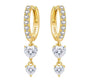 The Gold Devotion Double Duo Heart Cascade Huggies Earrings