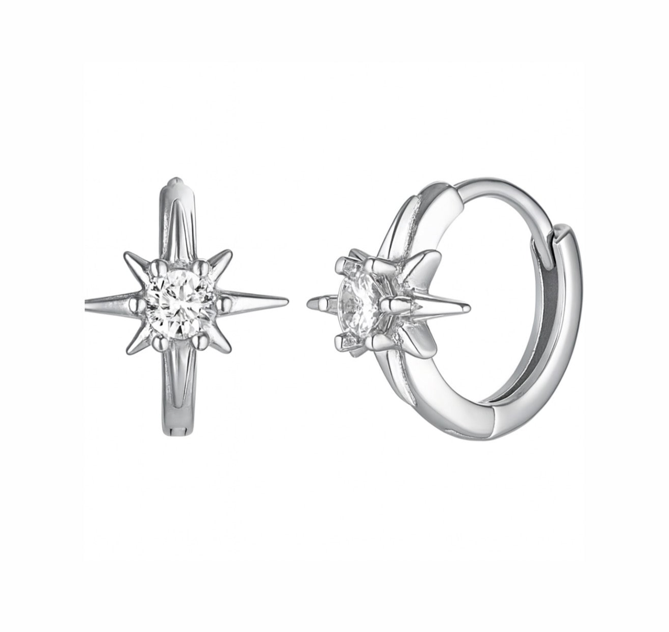 The Silver Stargazing Nights Astra Star Hoops