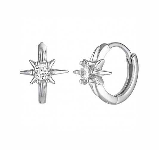 The Silver Astra Star Hoops