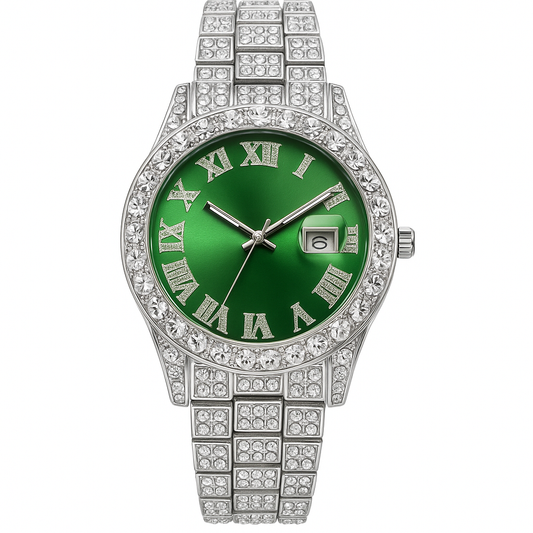 The Silver Limited Edition Grinch Green Bling Face Watch