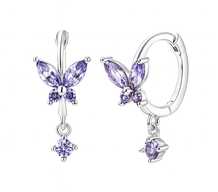 The Silver Purple Butterfly Huggies