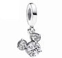Sparkling Mouse Head Silhouette Dangle Charm