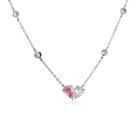 The Two Tone Teadrop Heart Necklace