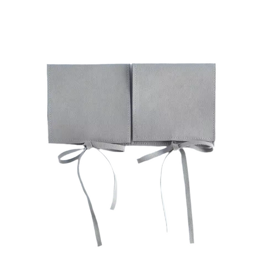Veva’s Luxury Fold-Over Grey Jewellery Pouch