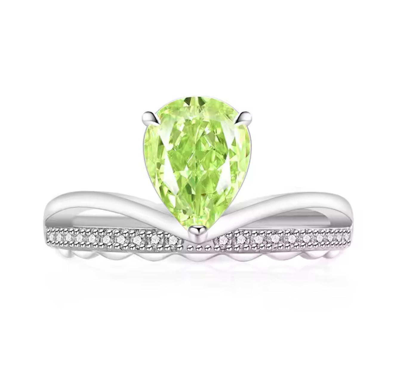 The Silver Zarà Teardrop Tiara Adjustable Ring