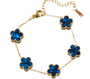The Gold Royal Blue Amara Flower Bracelet