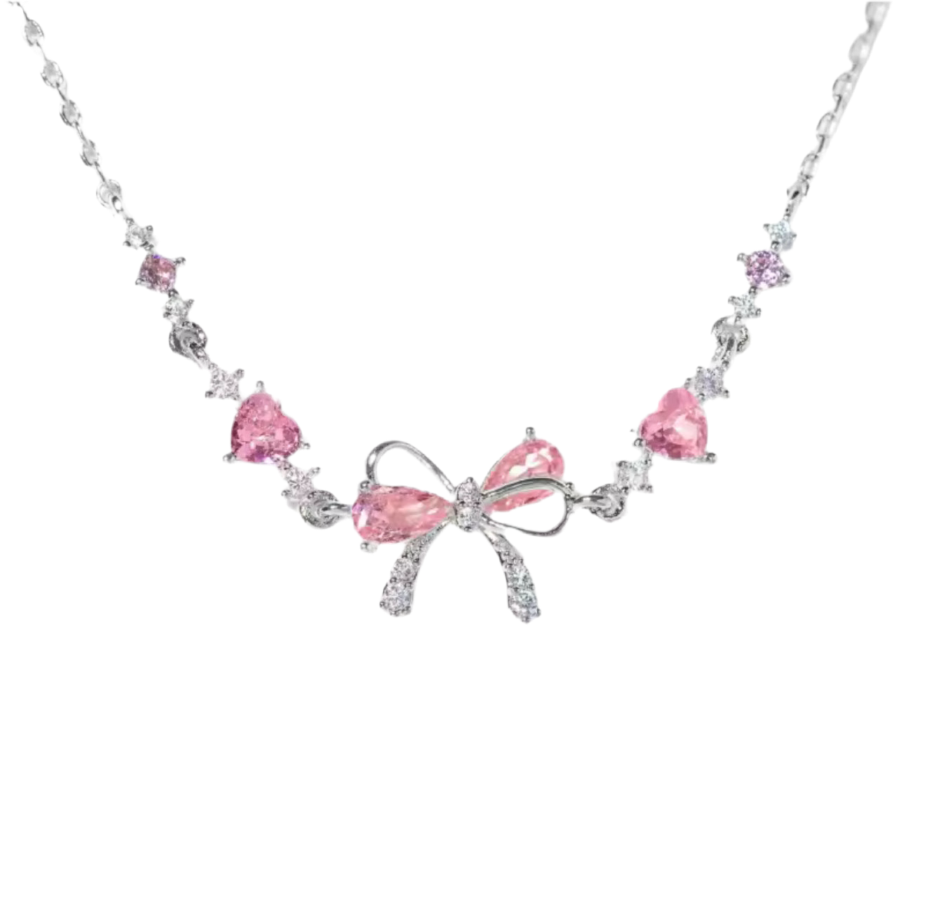 The Silver Pink Magical Bow Bracelet