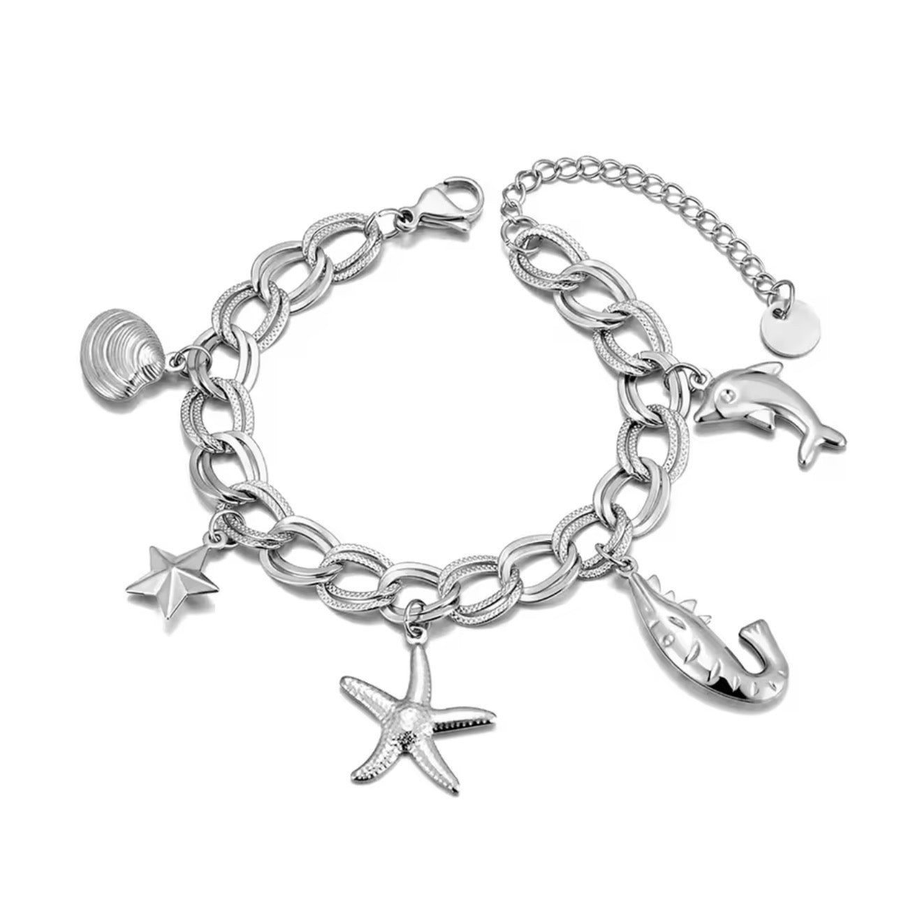 The Silver Riviera Ocean Charm Bracelet