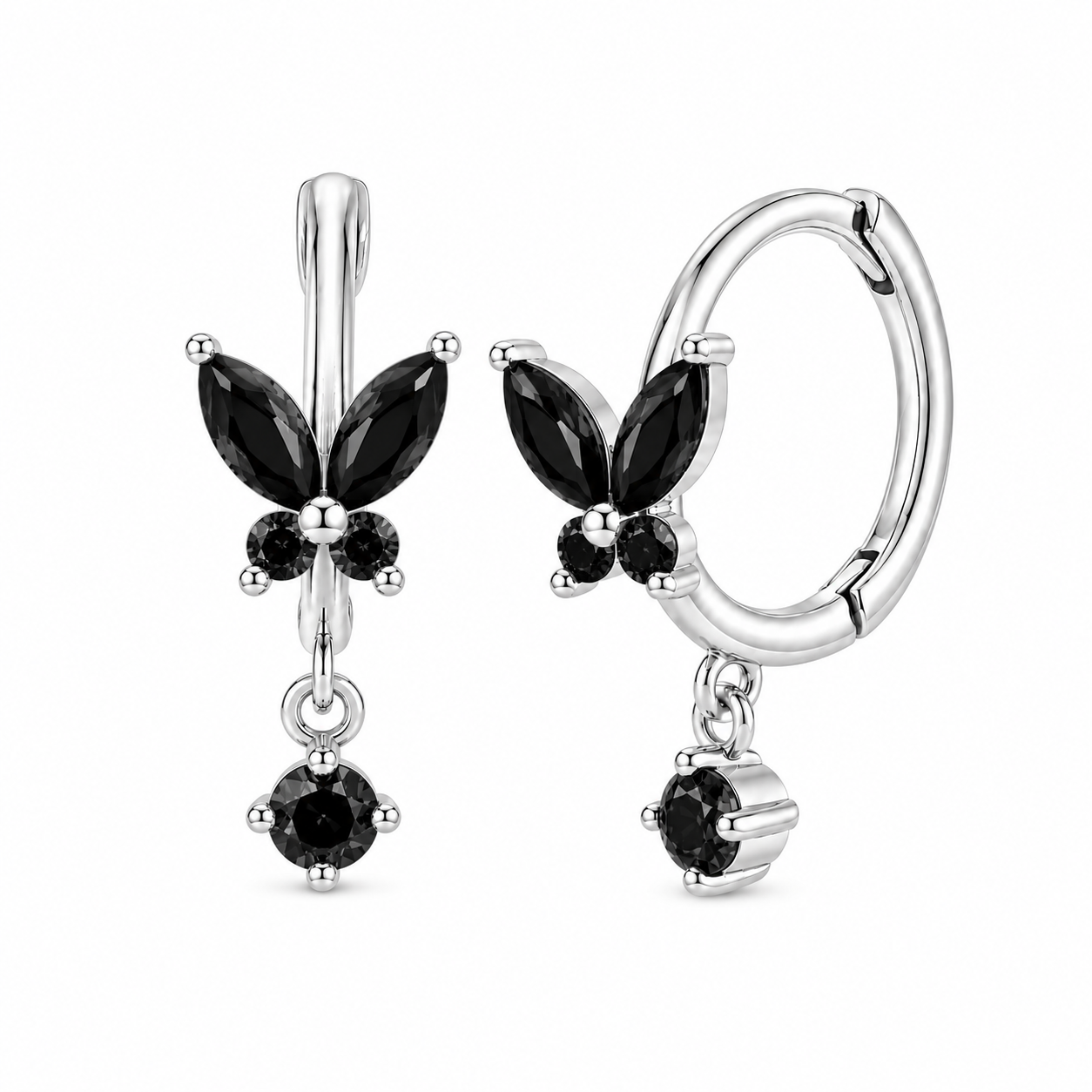 The Silver Butterfly Crystal Huggies