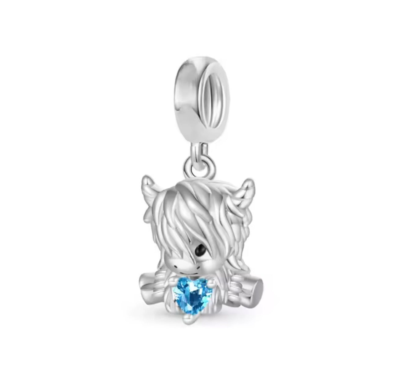 The Silver Blue Enchanté Highland Cow Charm
