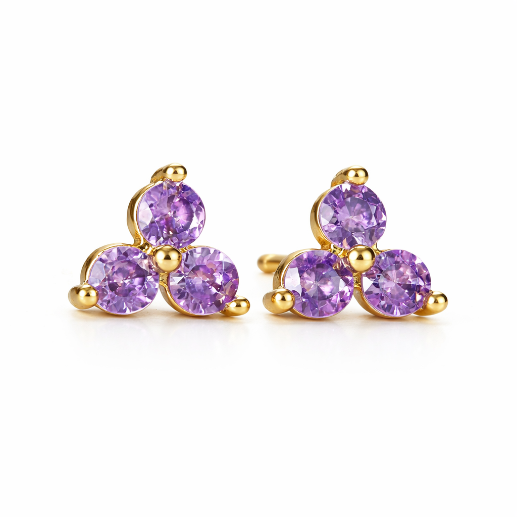 The Mini Luna Clover Flower Studs