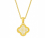 The Gold Sparkling Fortuna Bloom Clover Flower Necklace