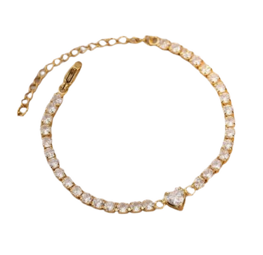 The 18K Gold Plaited Love Bomb Tennis Bracelet