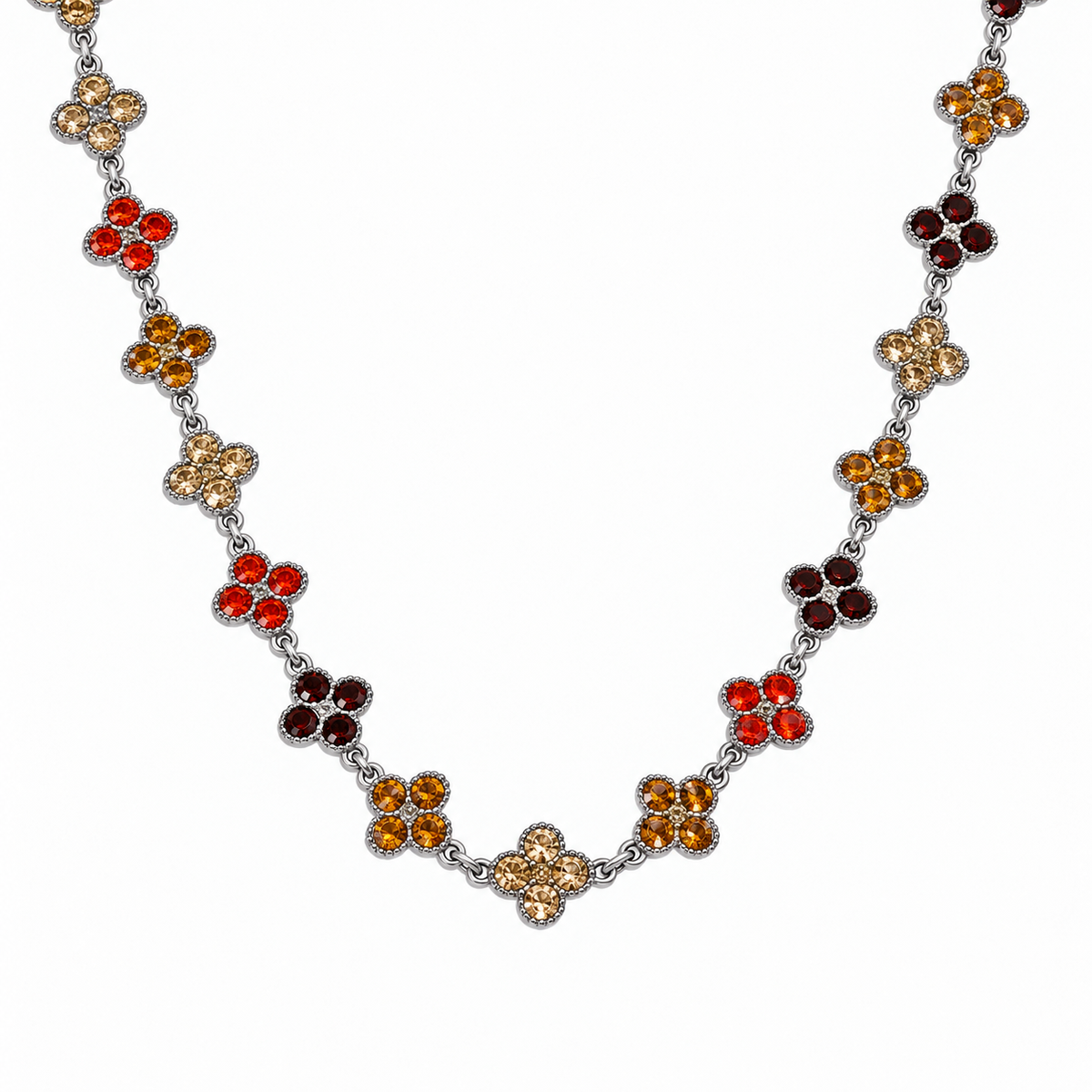 The Veva Sparkling Gemstone Petals Sahara Necklace
