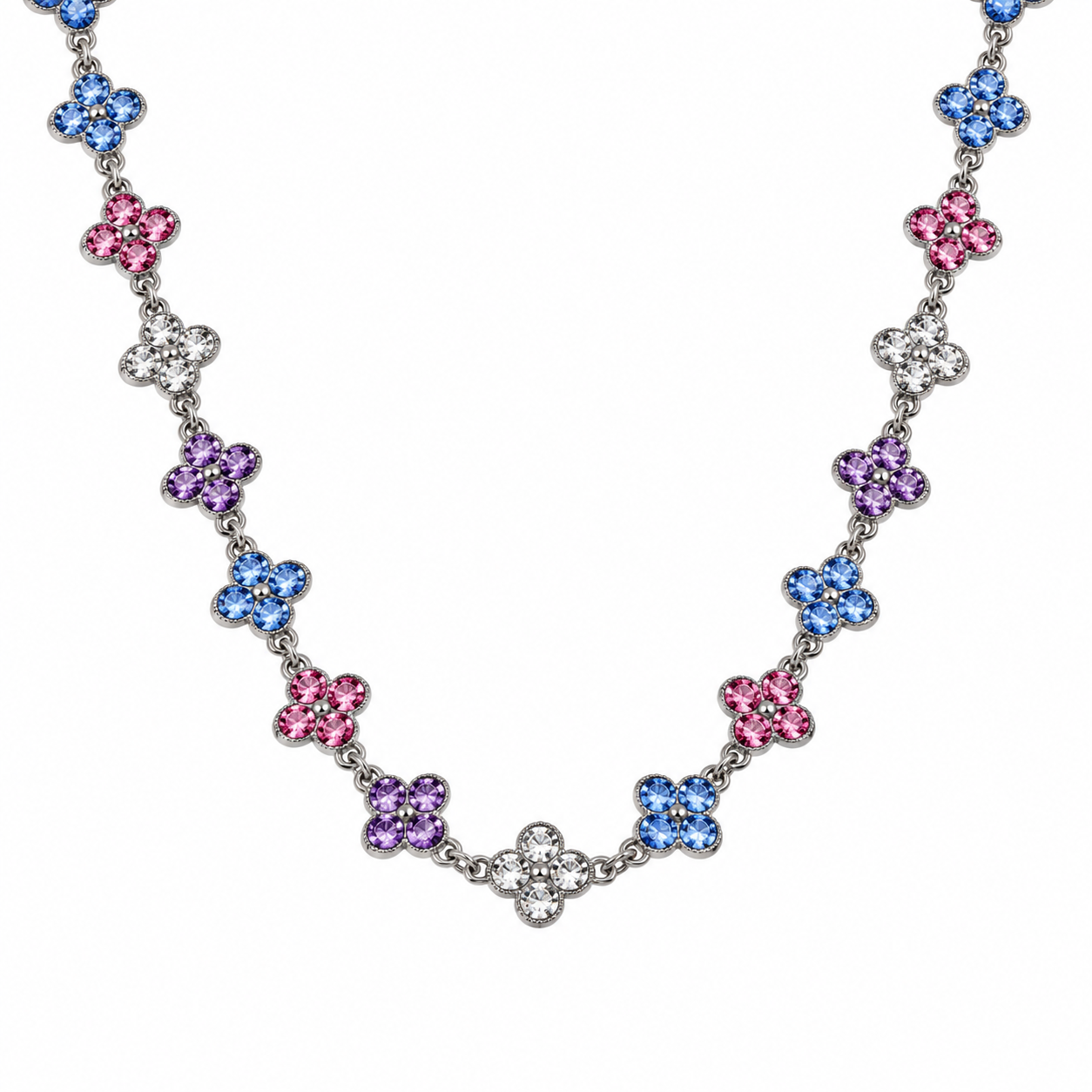 The Veva Sparkling Gemstone Petals Sahara Necklace