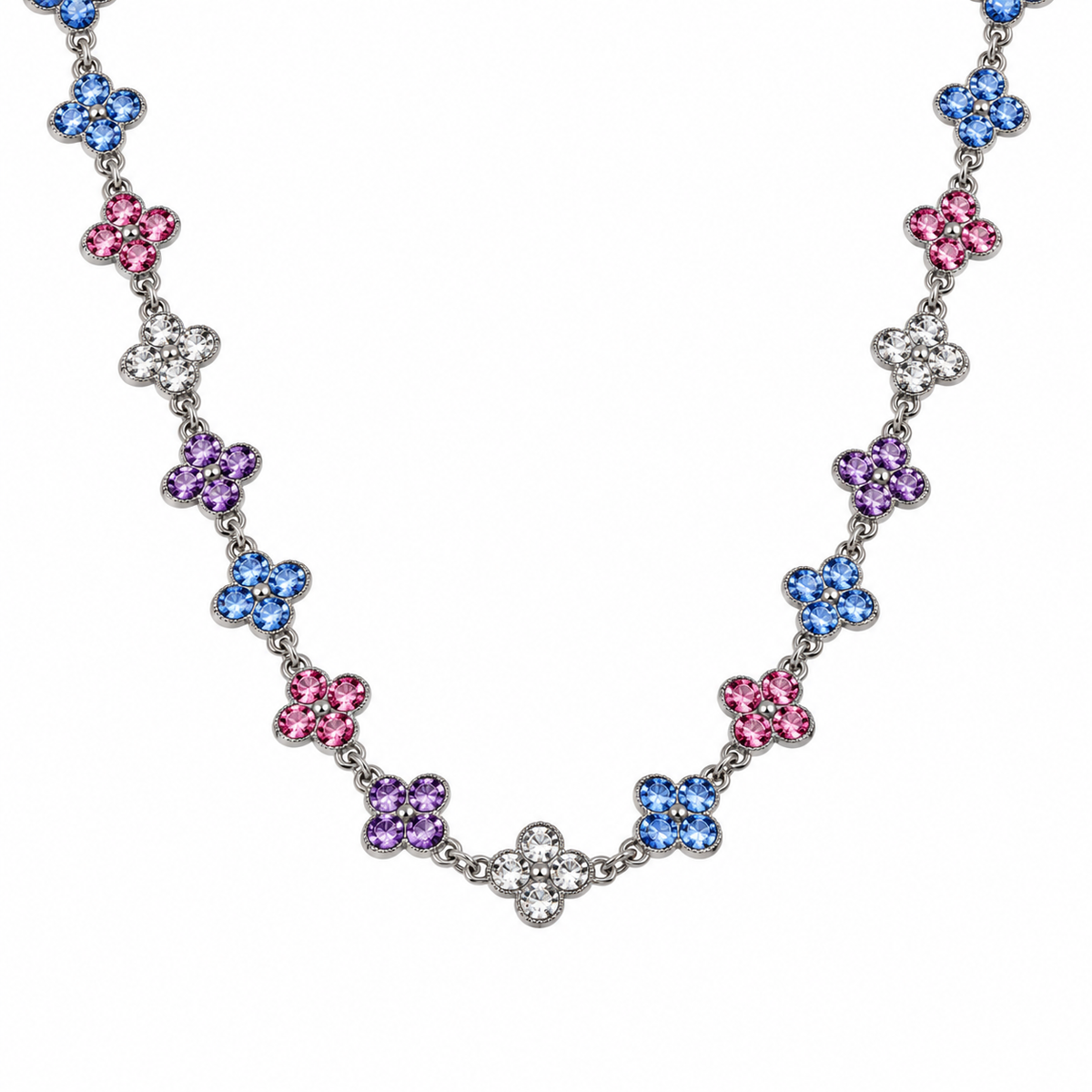 The Veva Sparkling Gemstone Petals Sahara Necklace