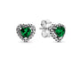 The Silver Emerald Green Celestial Heart Studs