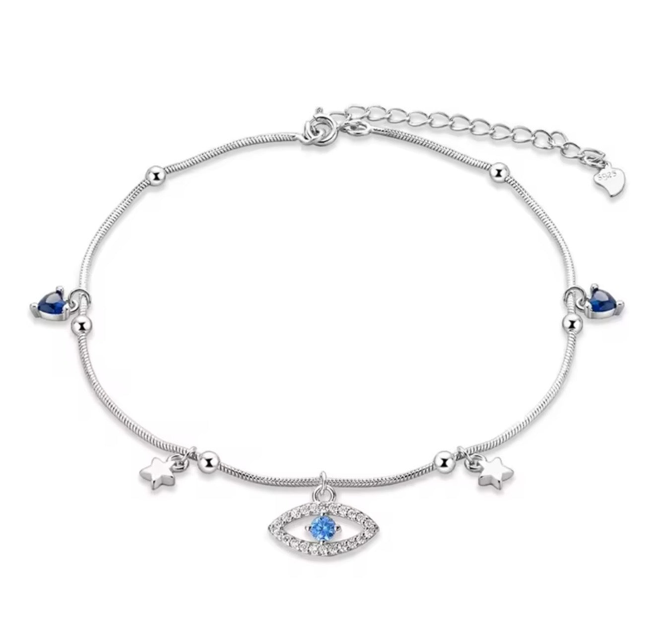 The Silver Guardian Glow Evil Eye Bracelet