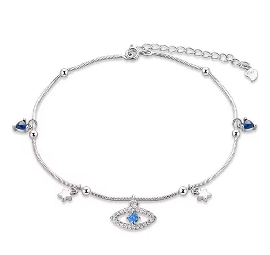The Silver Guardian Glow Evil Eye Bracelet